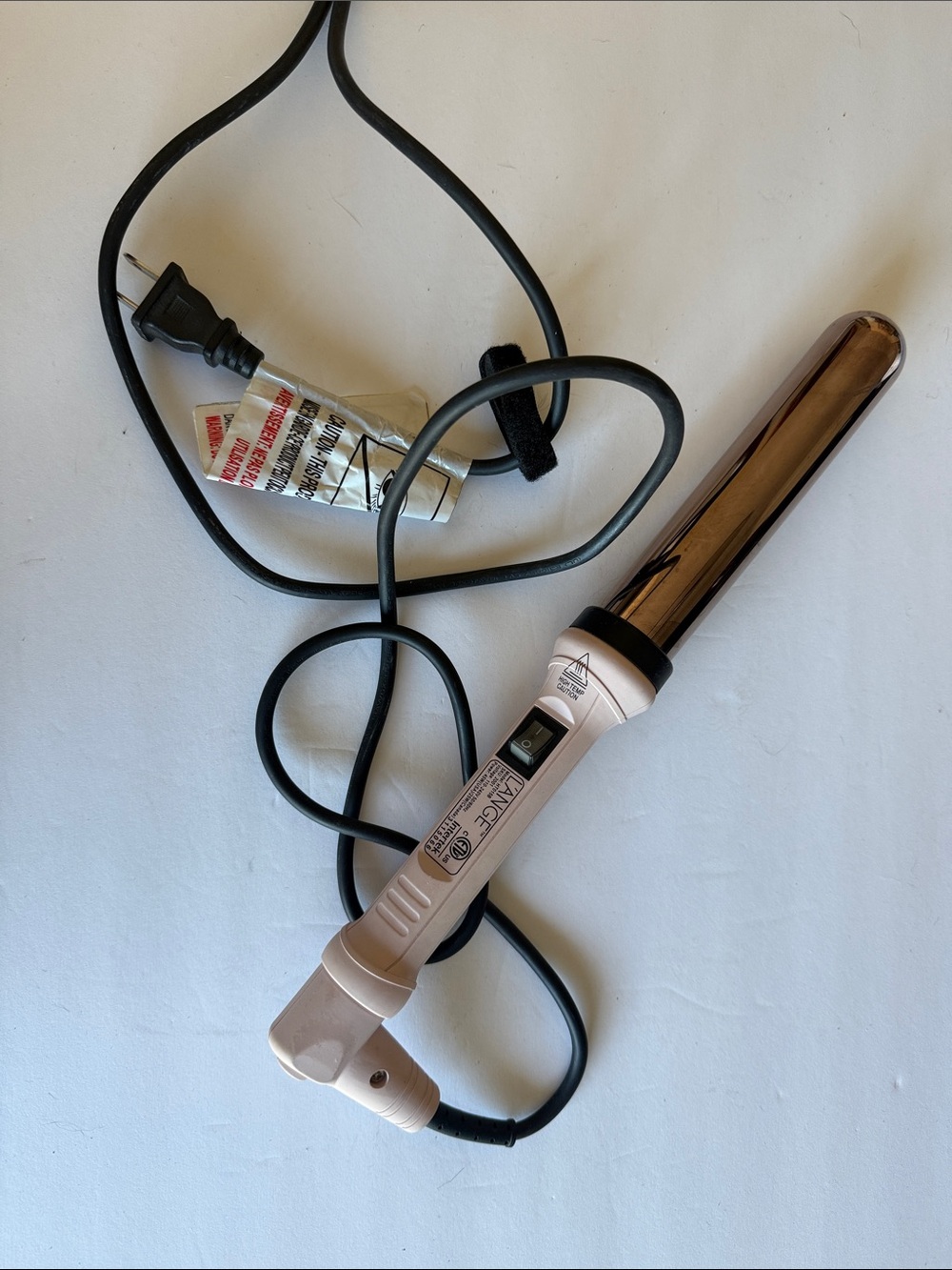L’Ange Rose barrel Gold Curling Wand iron